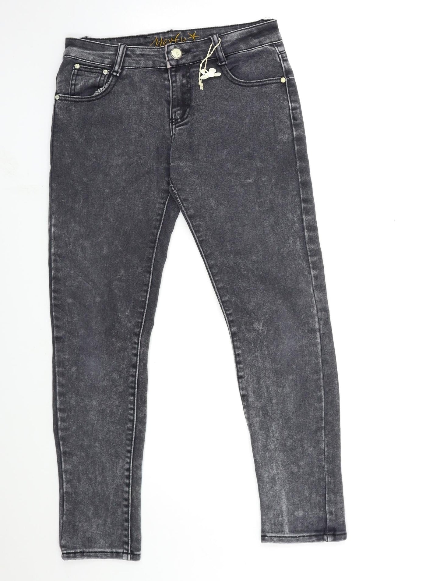 Preworn Womens Grey  Denim Skinny Jeans Size 28 in L28 in