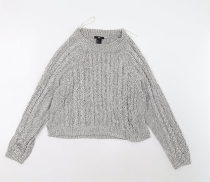 Preloved H&M Womens Grey   Pullover Sweatshirt Size M - Front