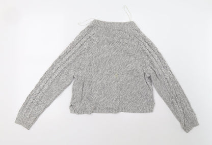 Preloved H&M Womens Grey   Pullover Sweatshirt Size M - Back
