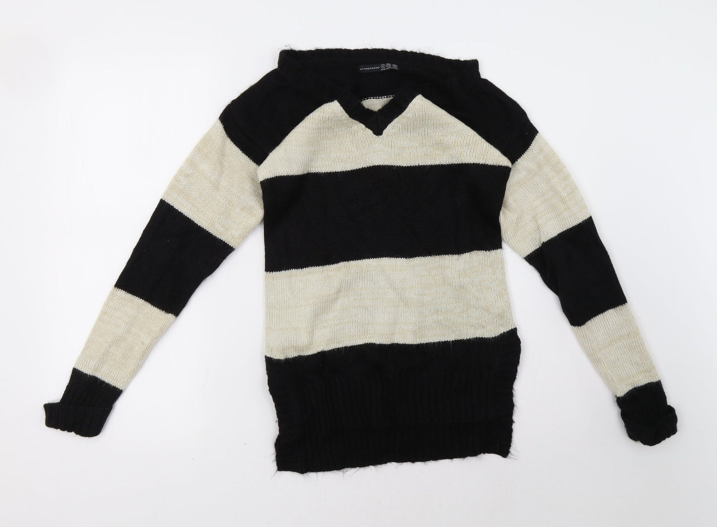 Primark Womens Beige Striped  Pullover Sweatshirt Size 6