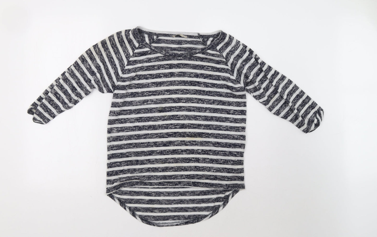 Sainsburys Womens Black Striped  Pullover Sweatshirt Size 8