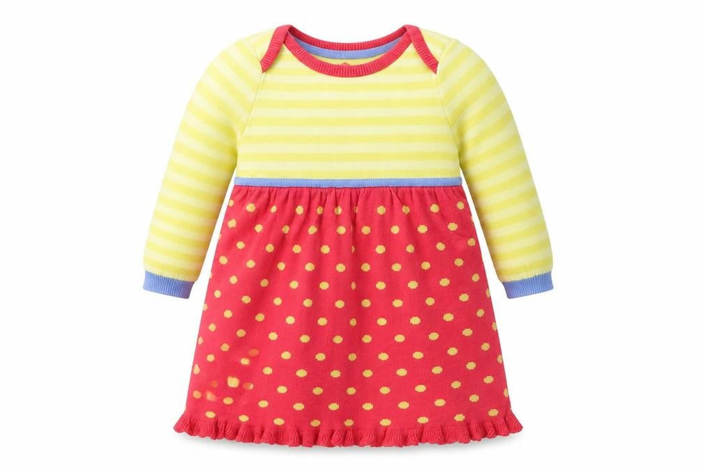 Marks & Spencer Girls Yellow Polka Dot  A-Line  Size 36 Months