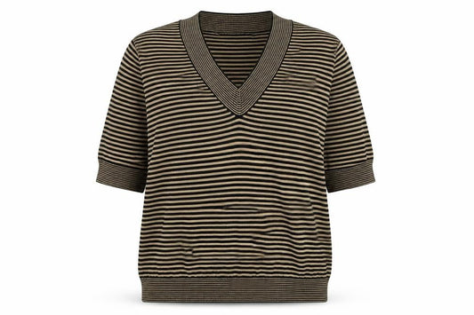 Marks and Spencer Womens Brown Striped  Pullover Sweatshirt Size 14