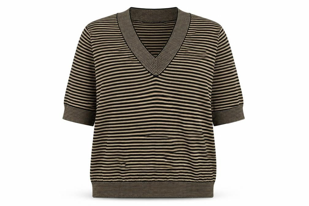 Marks & Spencer Womens Brown Striped  Pullover Sweatshirt Size 14