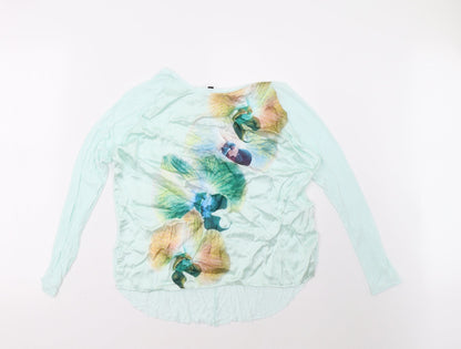 OPUS london Womens Blue Floral  Basic Blouse Size 8