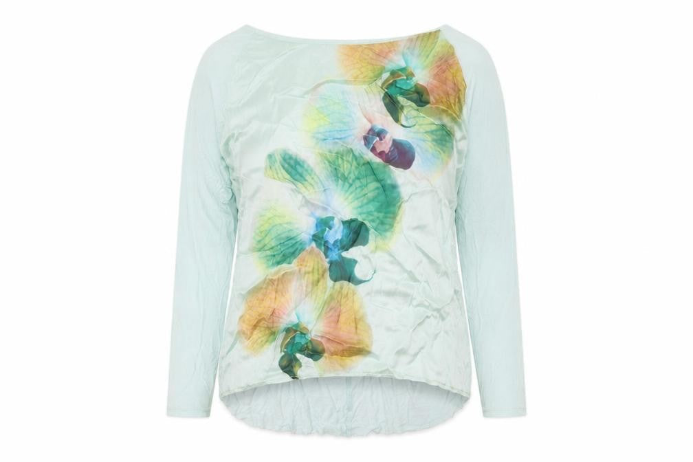 opus london Womens Blue Floral  Basic Blouse Size 8