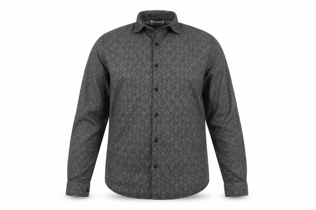 River Island Mens Grey Geometric   Polo Size L