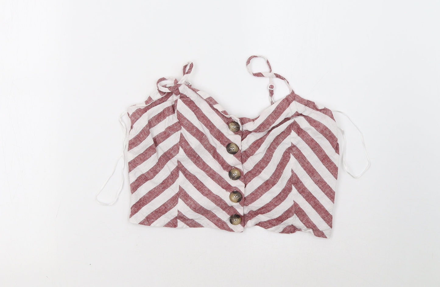 Miss Selfridge Womens Red Striped  Basic Tank Size 14