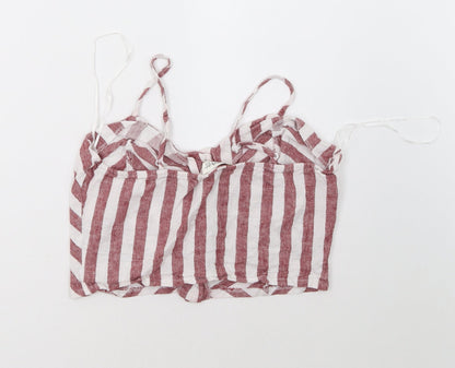 Miss Selfridge Womens Red Striped  Basic Tank Size 14