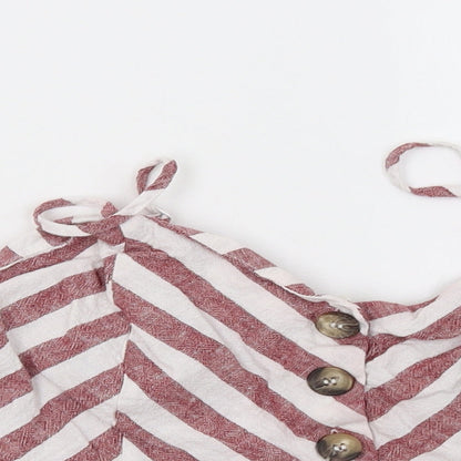 Miss Selfridge Womens Red Striped  Basic Tank Size 14