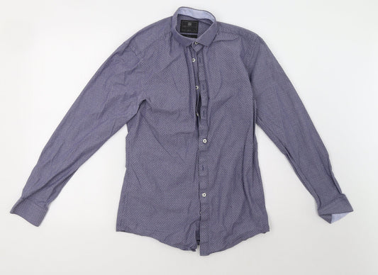 Marks and Spencer Mens Blue    Button-Up Size 14