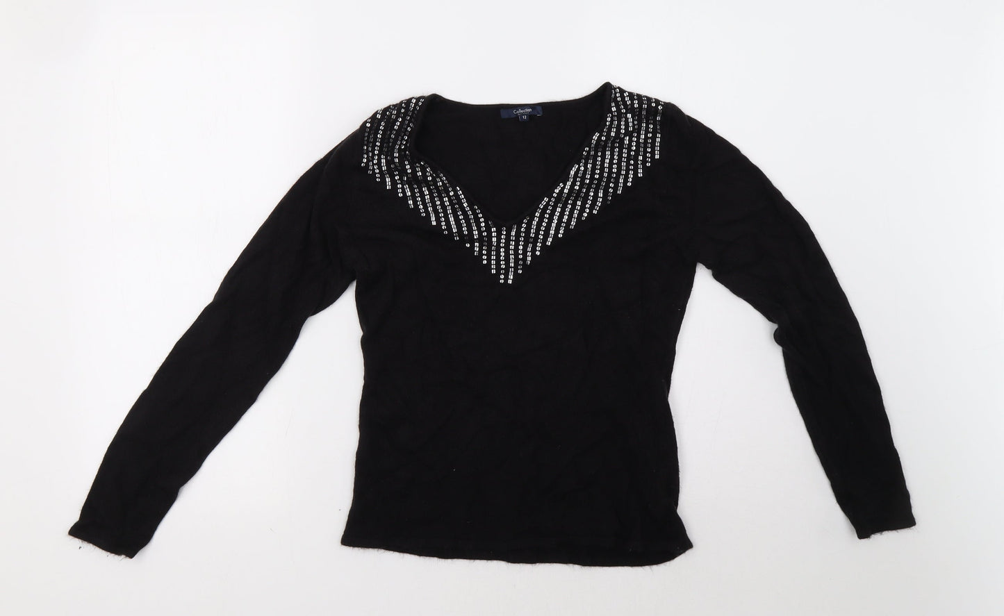 Debenhams Womens Black   Pullover Sweatshirt Size 12