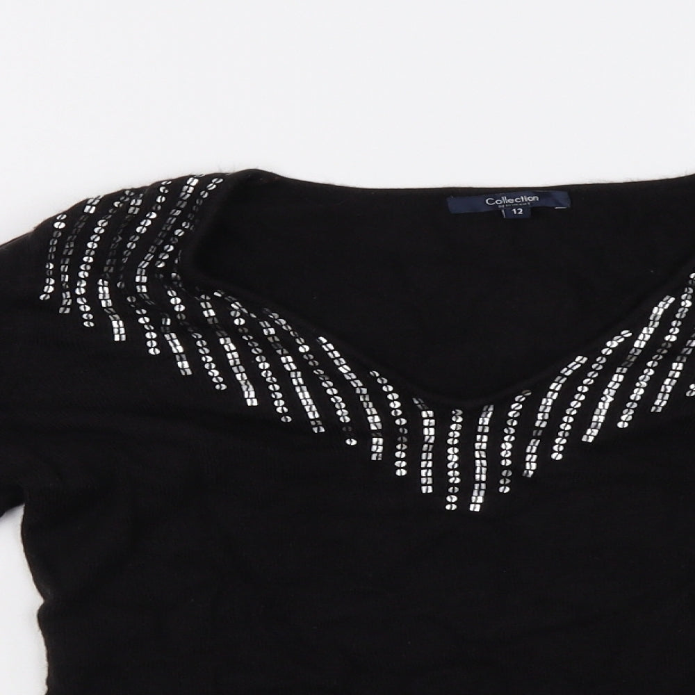 Debenhams Womens Black   Pullover Sweatshirt Size 12
