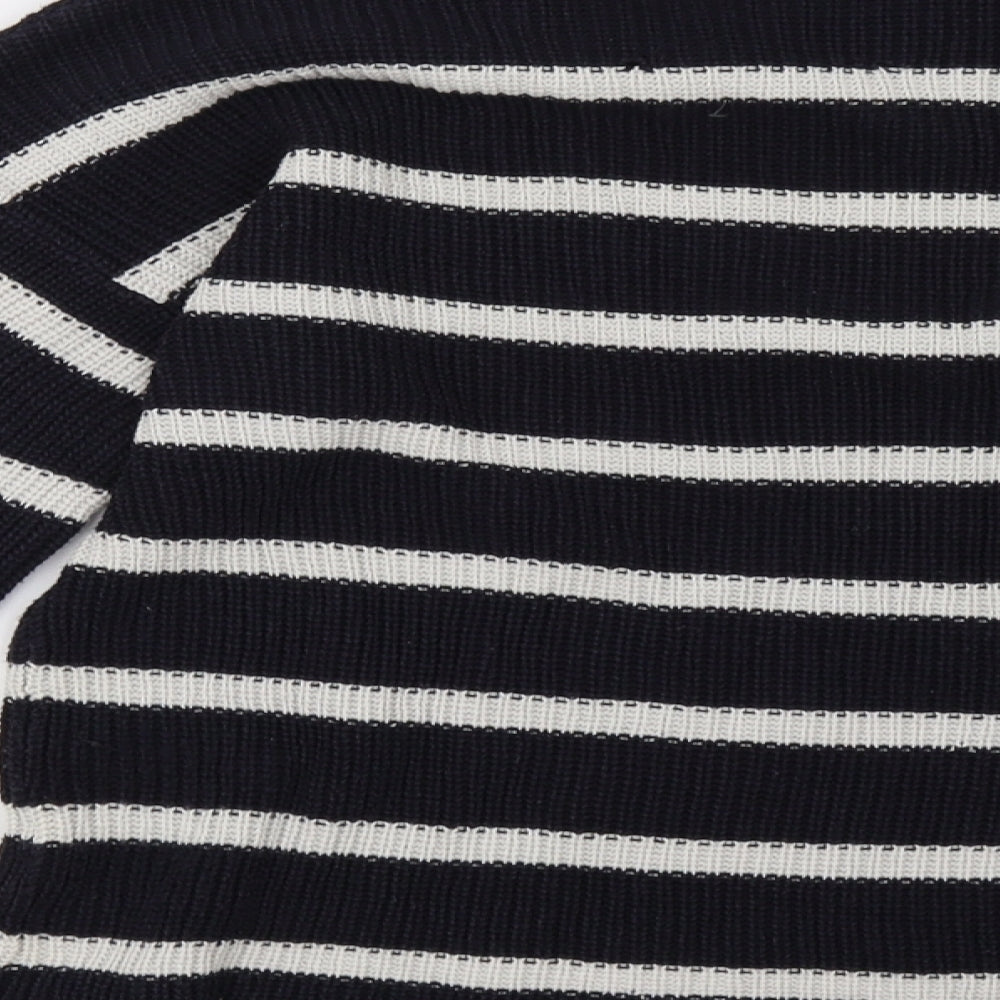 Brave Soul Womens Blue Striped  Pullover Sweatshirt Size 12