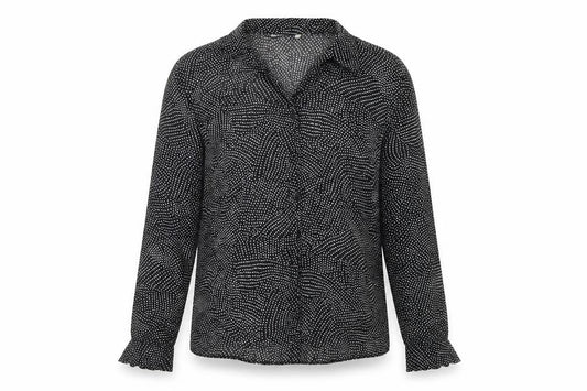 Marks and Spencer Womens Black Polka Dot  Basic Button-Up Size 12