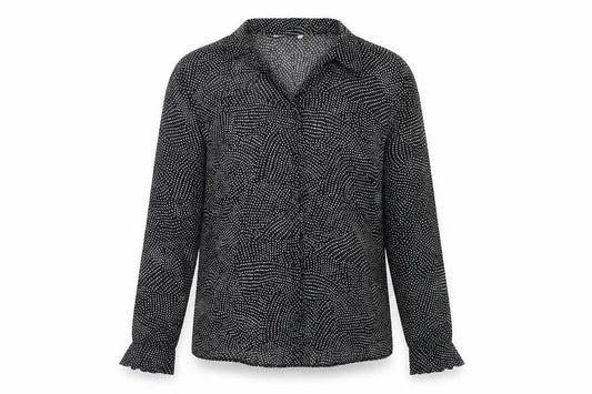 Marks and Spencer Womens Black Polka Dot  Basic Button-Up Size 12