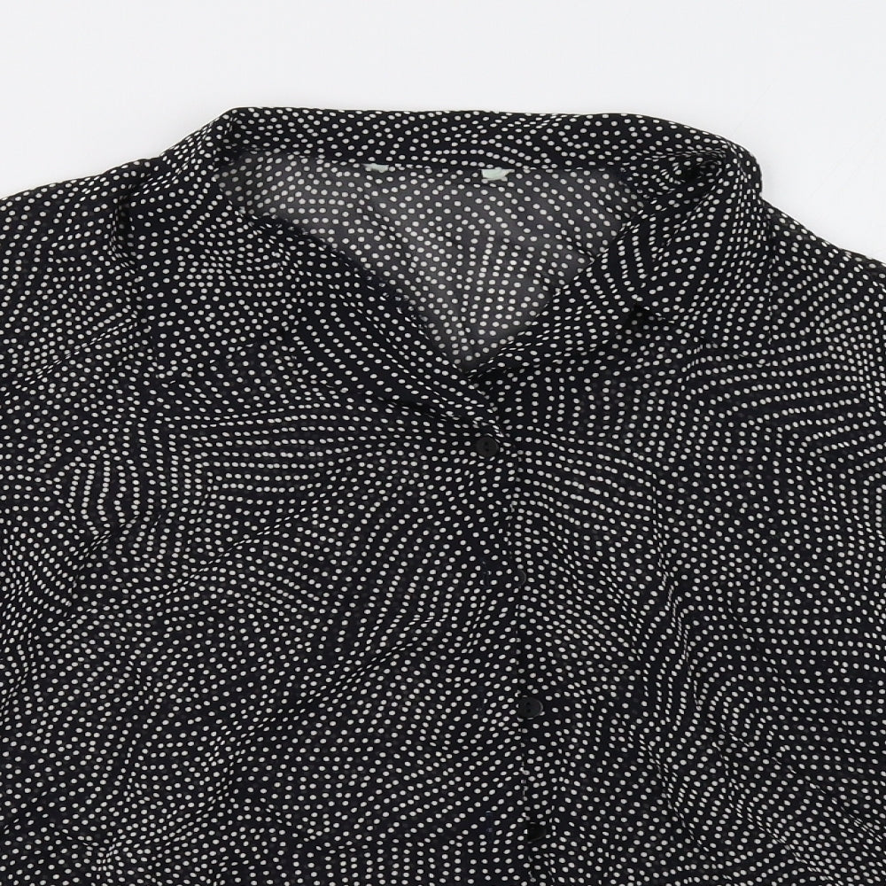 Marks and Spencer Womens Black Polka Dot  Basic Button-Up Size 12