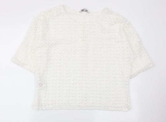 peaocks Womens White   Pullover Jumper Size 12