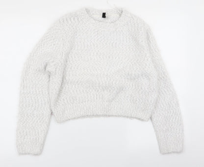Preloved H&M Womens White   Pullover Jumper Size 10 - Front