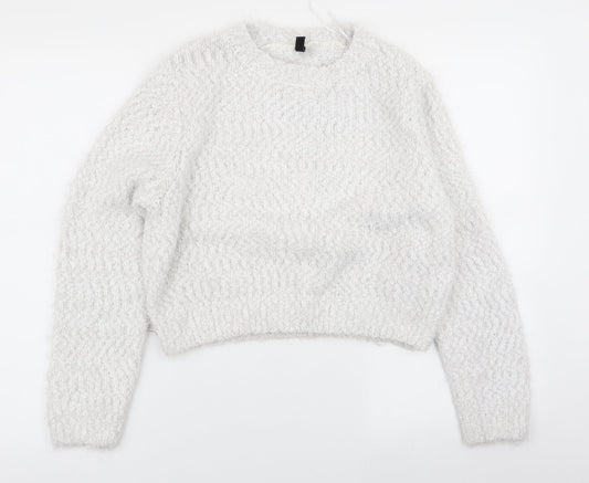 H&M Womens White   Pullover Jumper Size 10