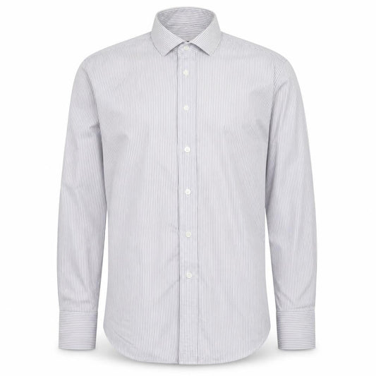 Slaters Mens Grey Striped   Dress Shirt Size 16