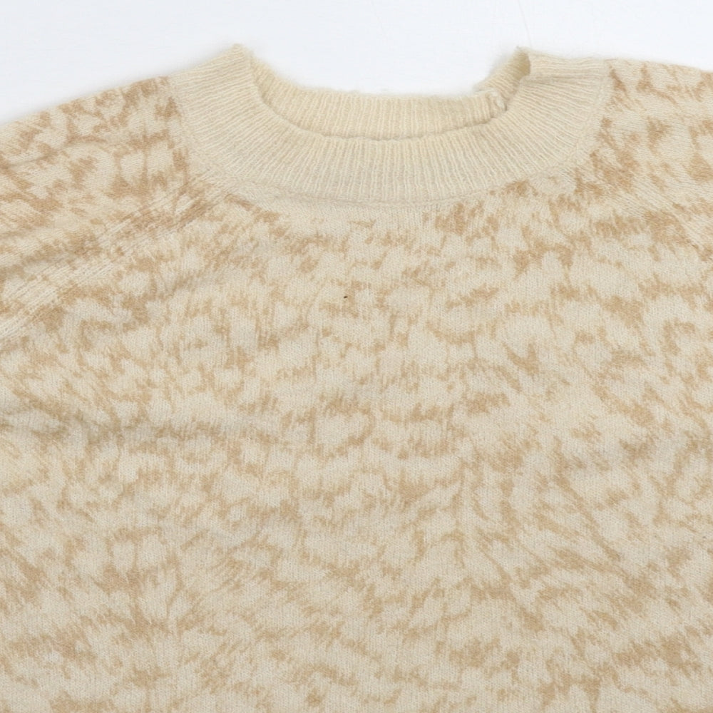 Oasis Womens Beige  Knit Pullover Jumper Size S