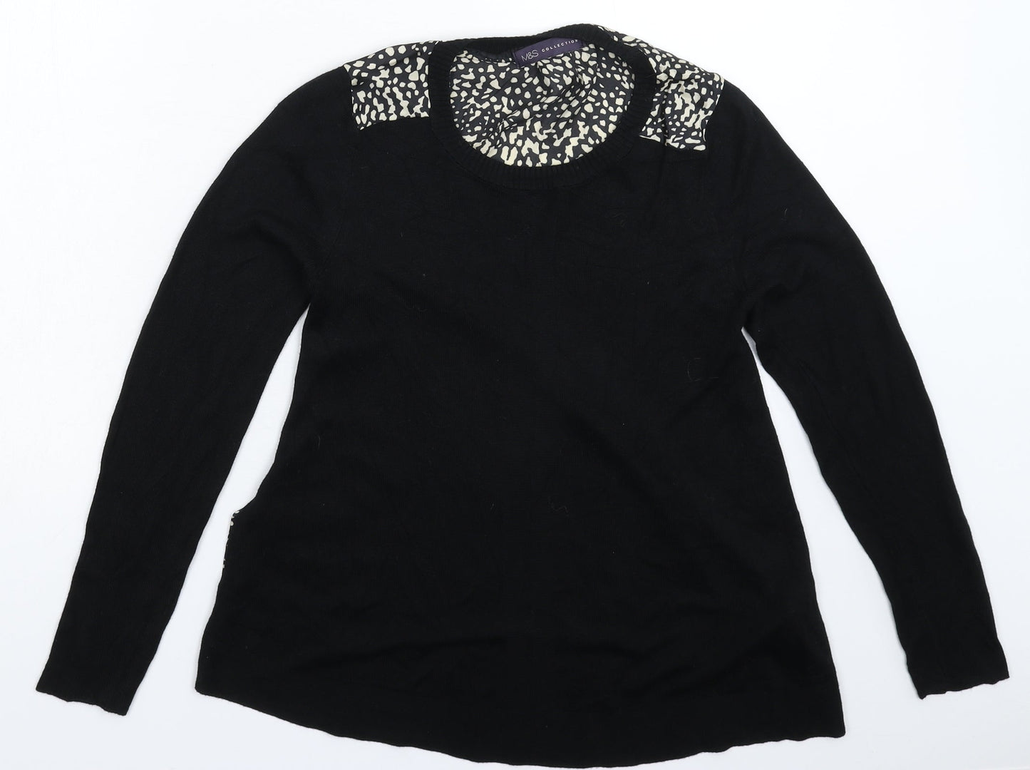 Marks and Spencer Womens Black  Knit Pullover Jumper Size 8