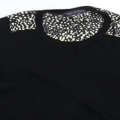 Preloved Marks and Spencer Womens Black  Knit Pullover Jumper Size 8 - Detail