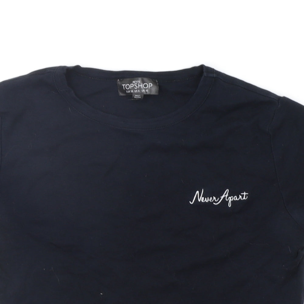 Topshop Womens Blue   Basic T-Shirt Size 10