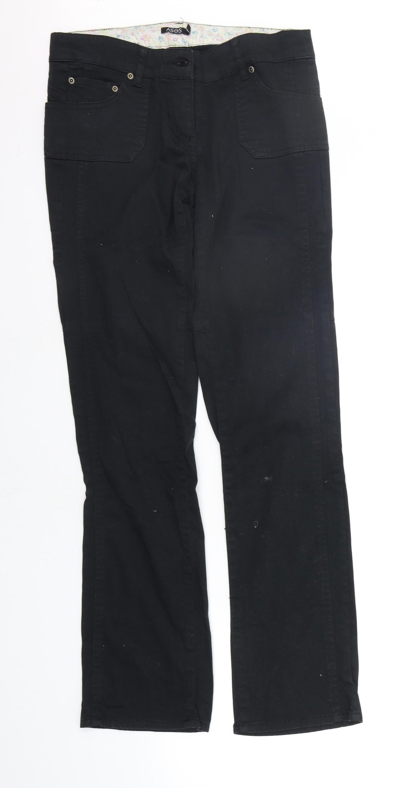 ASOS Womens Black   Trousers  Size 12 L30 in