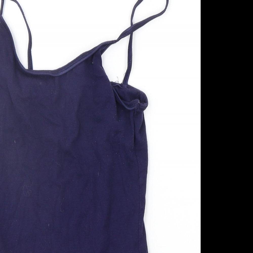 Dorothy Perkins Womens Blue Houndstooth  Basic Tank Size 8