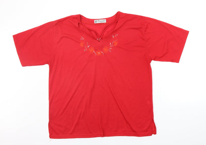 Preloved Romantic Womens Red   Basic T-Shirt Size XL - Front