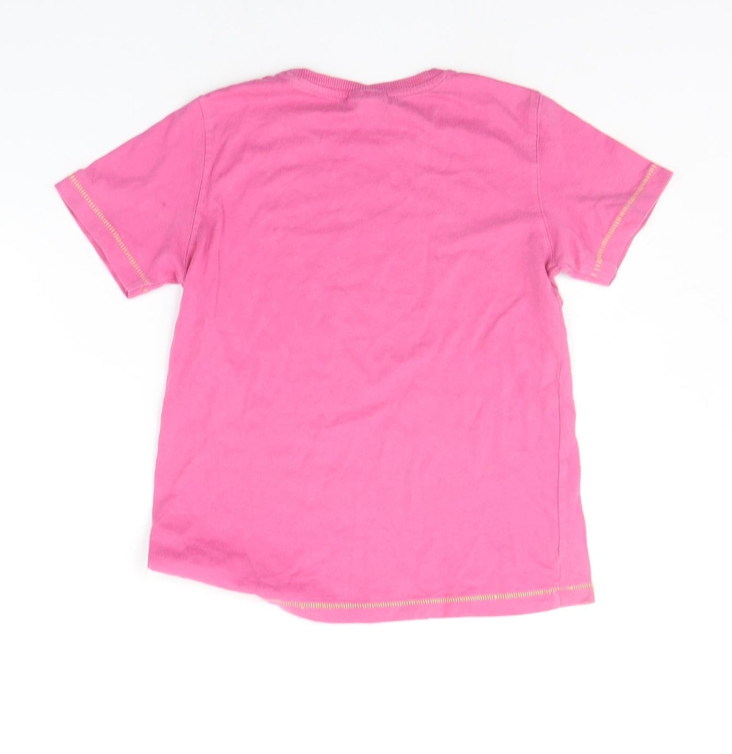 NEXT Girls Pink   Basic T-Shirt Size 7 Years  - shark