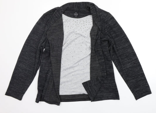 TIGI Womens Grey   Cardigan Jumper Size 14  - jewl detail