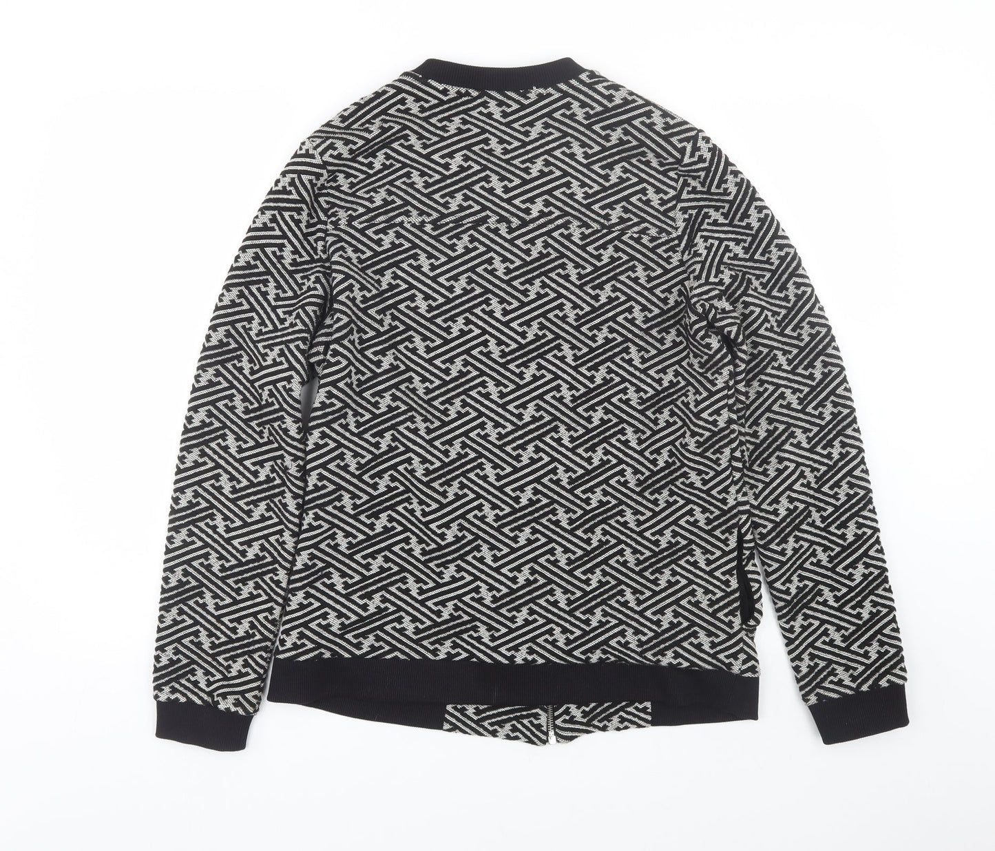 NEXT Womens Black Geometric  Jacket Coat Size 14
