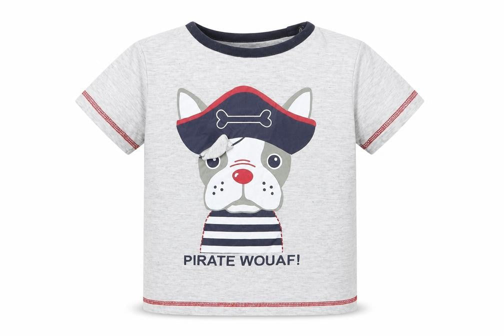 U essential Boys Grey   Basic T-Shirt Size 4 Years  - Dog