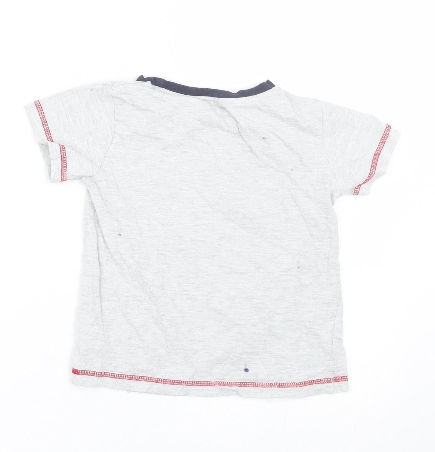 U essential Boys Grey   Basic T-Shirt Size 4 Years  - Dog