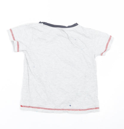 U essential Boys Grey   Basic T-Shirt Size 4 Years  - Dog