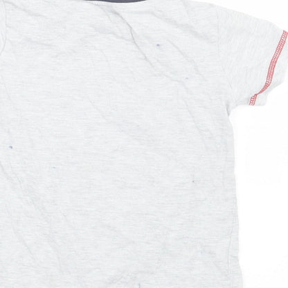 U essential Boys Grey   Basic T-Shirt Size 4 Years  - Dog