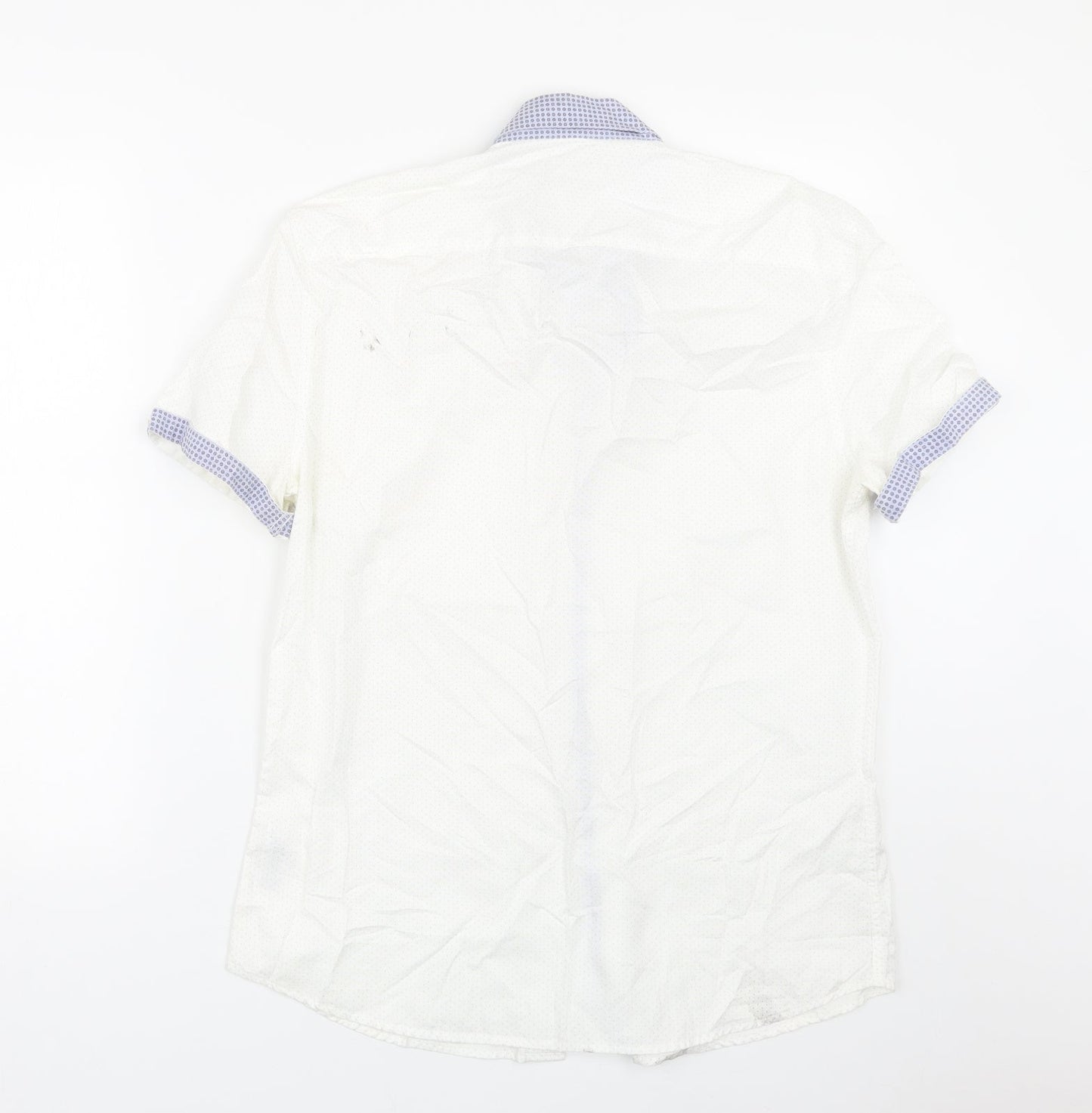 NEXT Mens White Polka Dot   Button-Up Size M