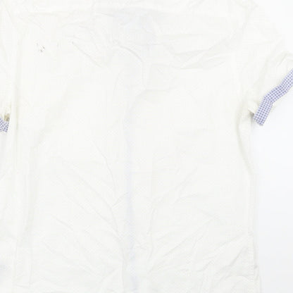 Next Mens White Polka Dot   Button-Up Size M