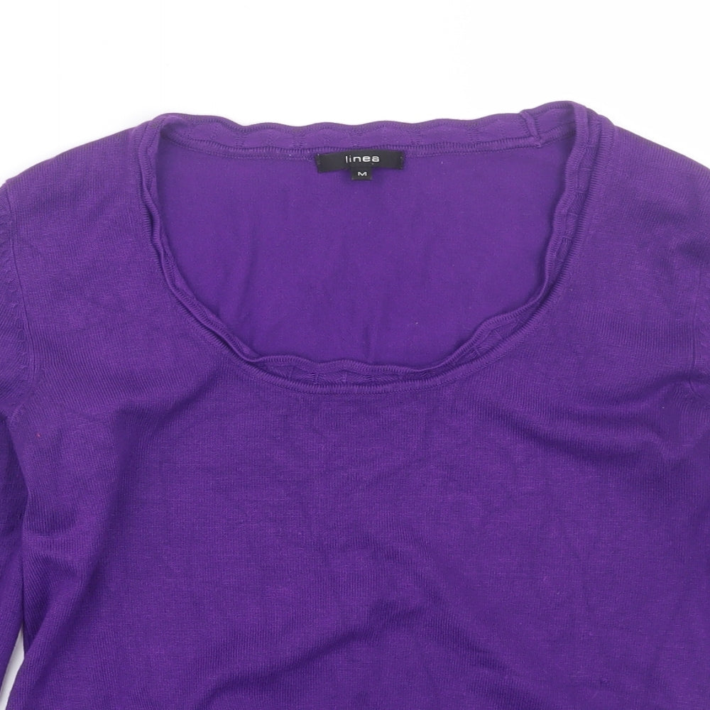 Linea Womens Purple   Pullover Jumper Size M
