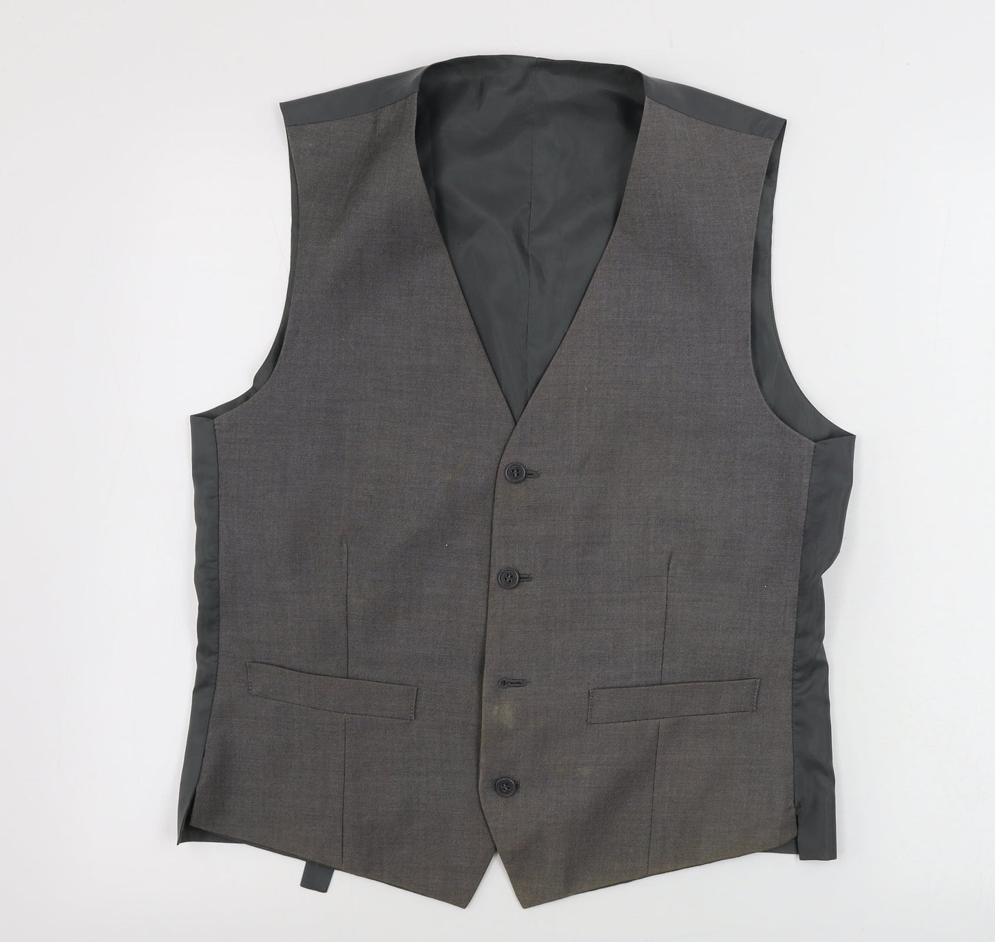 Burton Mens Grey   Jacket Suit Waistcoat Size 38