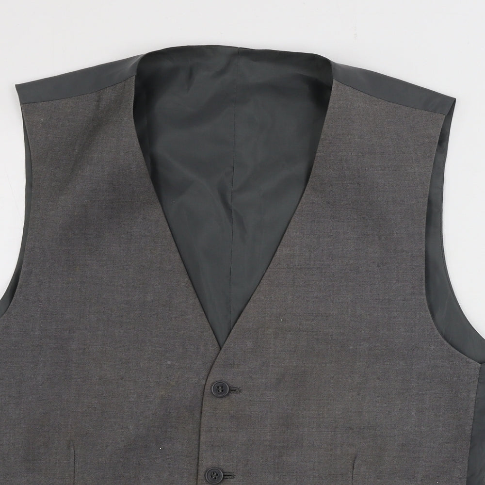 Burton Mens Grey   Jacket Suit Waistcoat Size 38