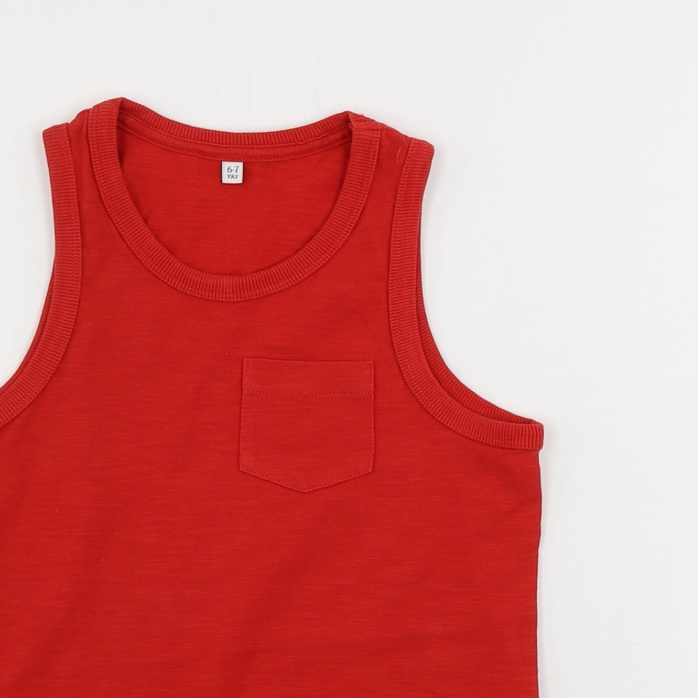 Marks and Spencer  Girls Red   Basic Tank Size 6-7 Years