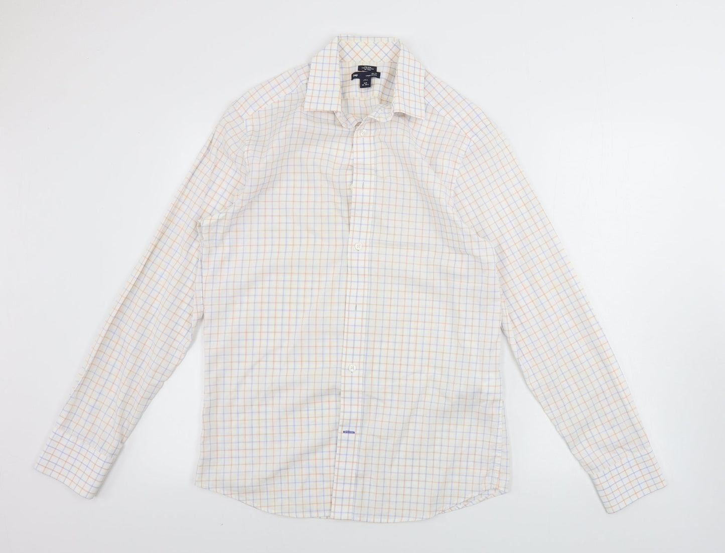 Gap Mens White Check   Button-Up Size S