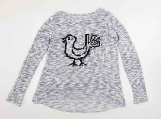 New Look  Womens White Houndstooth  Pullover Jumper Size 10