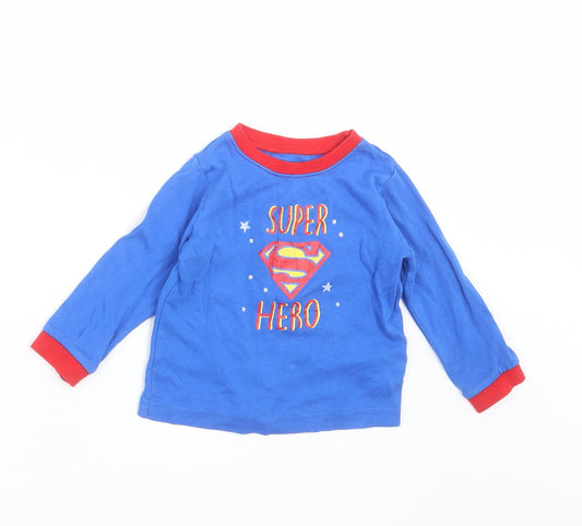 George Baby Blue   Basic T-Shirt Size 12-18 Months  - superman