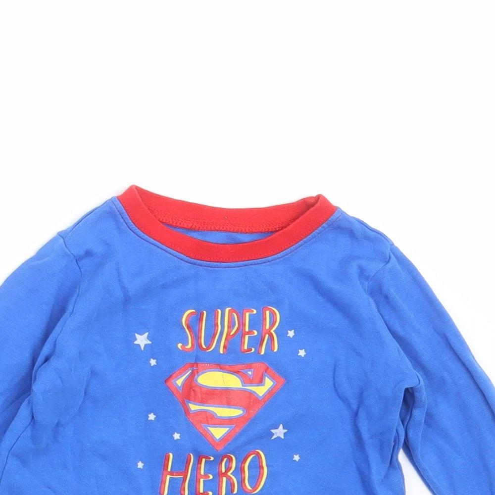George Baby Blue   Basic T-Shirt Size 12-18 Months  - superman