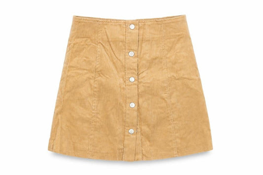 Glamorous Womens Beige  Corduroy A-Line Skirt Size XS